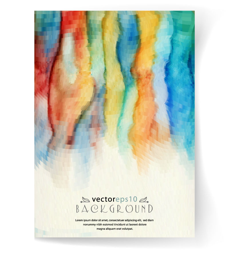 Watercolor doodle card vector material
