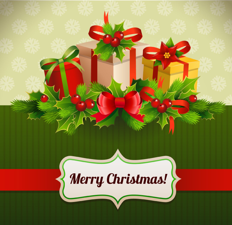 Exquisite gift box design vector material