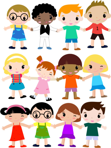 12 cartoon children vector material
