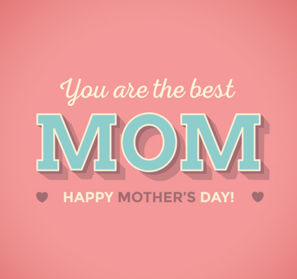 Pink Mother's Day greeting card vector material