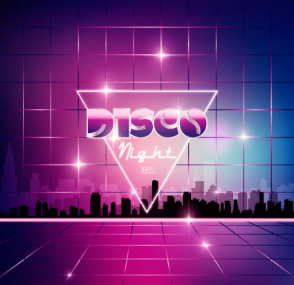 Fashion disco party poster vector diagram