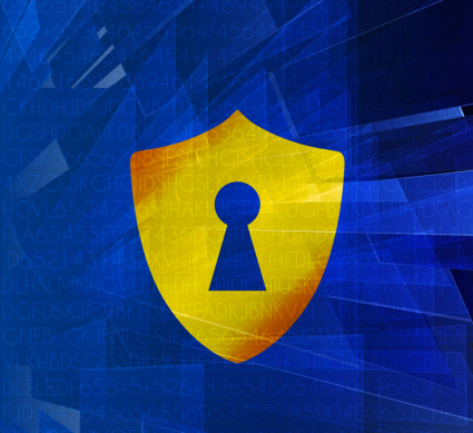 Vector retro shield with keyhole