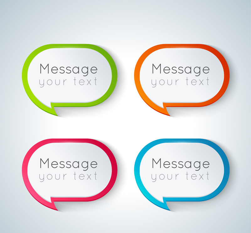 4 fillets language color bubbles Vector