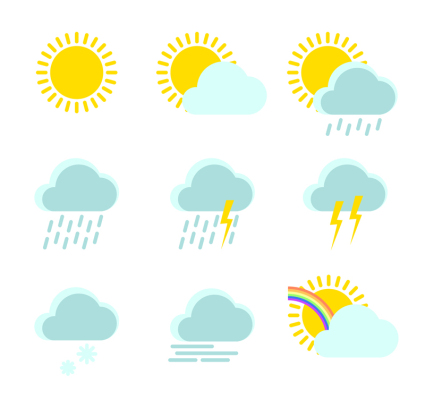 9 fresh weather icon vector material