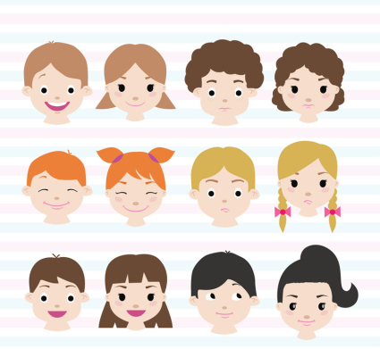 12 Lovely children vector material Avatar