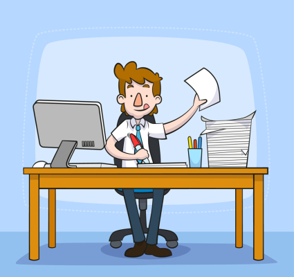 Hard-working business men vector material