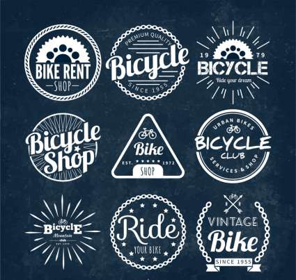 9 Creative bicycle shop badges vector material