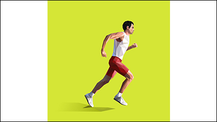 Running man abstract design vector material