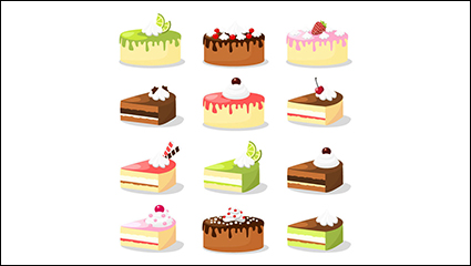 12 delicious cake Vector material