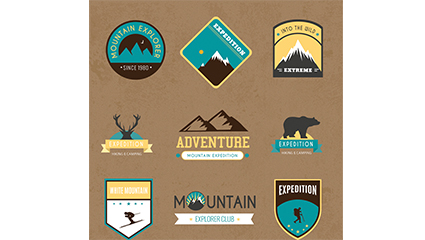9 Creative label Vector mountain adventure