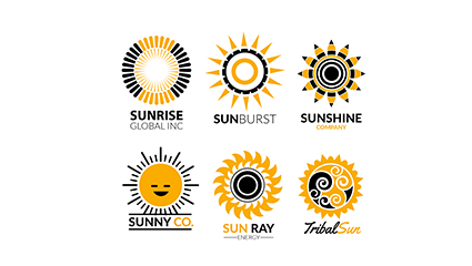 6 Creative sun symbol vector