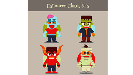 4 color vector material Halloween Cosplay