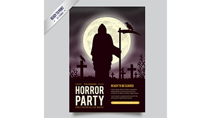 Creative Reaper Halloween party flyer Vector