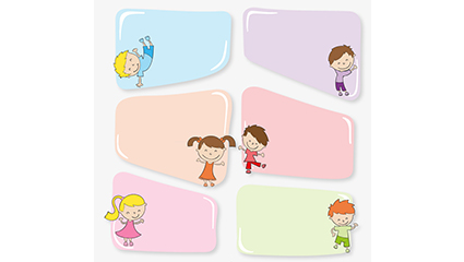 Children 6 decorative note Vector