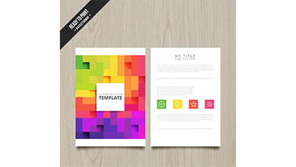 Color checkered business leaflets Vectors