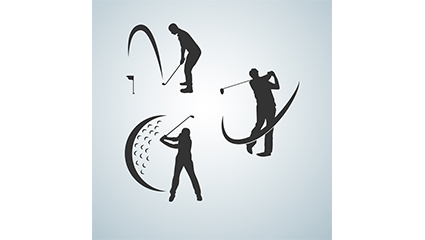 3 golfer silhouette vector material