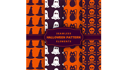 4 Halloween pattern seamless background vector