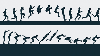 Group 2 Long continuous action silhouette vector material
