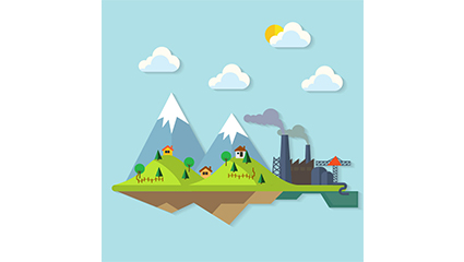 Creative mountainous illustrator vector material factory