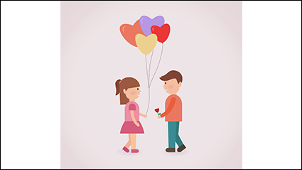 Cartoon couple creative design vector material