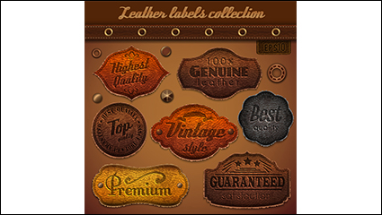 7 of vintage quality leather label vector material