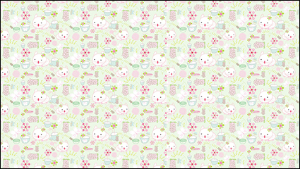 Hand-painted pastel cat seamless background vector material