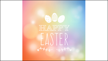Colorful Easter poster vector material