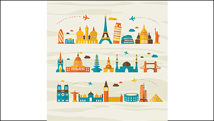 Flat spots around the world vector material