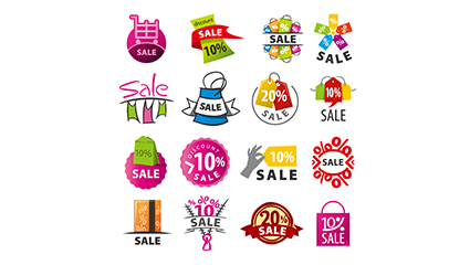 16 color promotion logo vector material