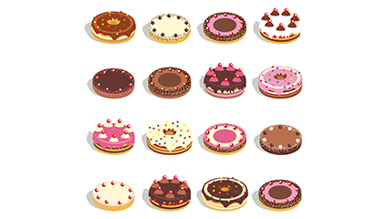 16 paragraph delicious round cake Vector material