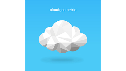 Geometric white clouds vector material