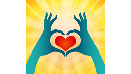 Creative loving gesture vector material