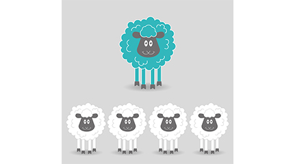 Cute black-sheep vector material