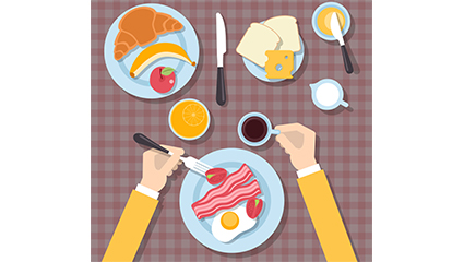 Healthy Breakfast plan view vector material