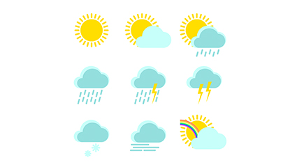 9 fresh weather icon vector material
