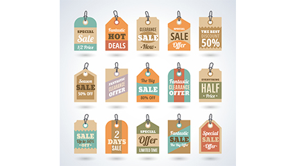 15 Creative discount tag vector material
