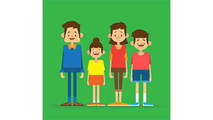 Cartoon family of four vector design