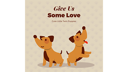 Cartoon twins pet dog vector material