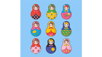 9 Russian doll design vector