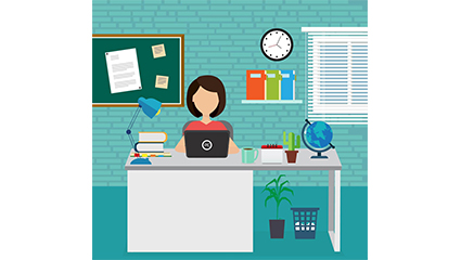 Creative office girl vector material