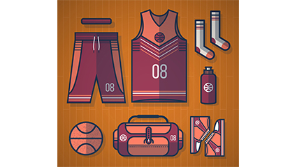 Seven Basketball supplies vector material