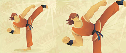 Taekwondo cartoon character vector