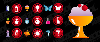 The theme of cute female icon vector material