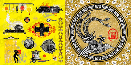 Phoenix Chinese traditional elements of the vector material