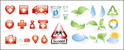 4 sets of icon vector material