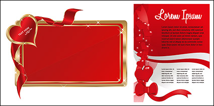 Ribbon 2 heart-shaped vector material