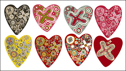The trend of a number of lovely heart-shaped vector material