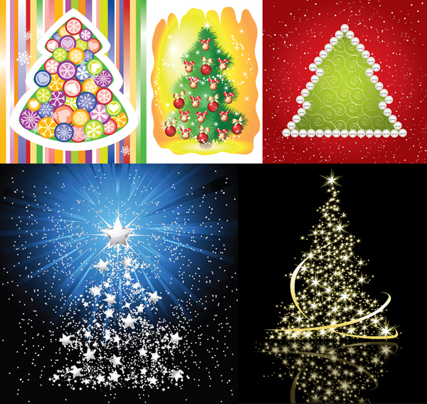 Exquisite Christmas tree vector 