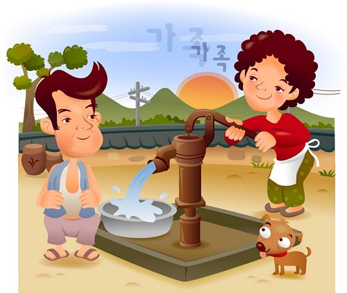 iClickart Cartoon Family illustrator vector material -3