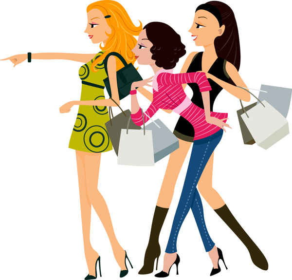 Shopping vector woman